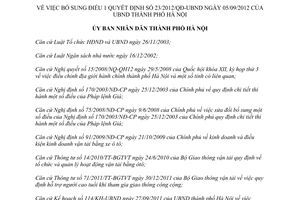 Quyết định 39/2012/QĐ-UBND  bổ sung phương án giá vé vận chuyển hành khách