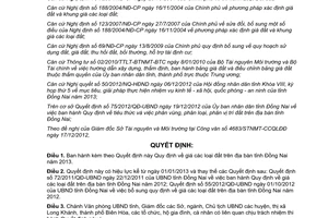 Quyết định 76/2012/QĐ-UBND Quy định giá đất trên địa bàn tỉnh Đồng Nai năm 2013