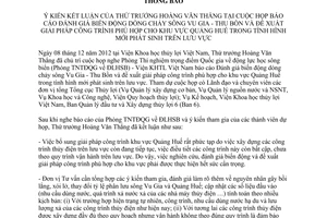 Thông báo 6322/TB-BNN-VP ý kiến kết luận của Thứ trưởng Hoàng Văn Thắng