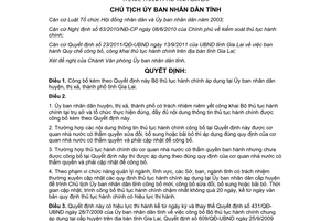 Quyết định 1372/QĐ-UBND 2012 công bố Bộ thủ tục hành chính tại Ủy ban nhân dân Gia Lai