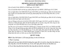 Nghị quyết 37/2012/NQ-HĐND chế độ bồi dưỡng công chức làm công tác tiếp dân