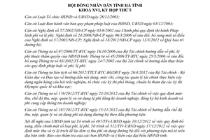 Nghị quyết 44/2012/NQ-HĐND bổ sung phí lệ phí trên địa bàn tỉnh Hà Tĩnh