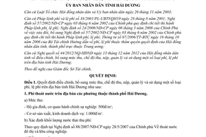 Quyết định 24/2012/QĐ-UBND mức thu chế độ thu nộp quản lý sử dụng phí lệ phí