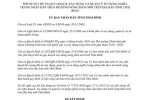 Quyết định 3005/QĐ-UBND năm 2012 phê duyệt Đề án quy hoạch xây dựng và quản lý