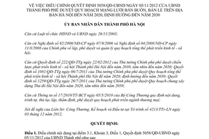 Quyết định 5981/QĐ-UBND năm 2012 điều chỉnh phê duyệt quy hoạch mạng lưới bán