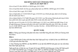 Nghị quyết 42/2012/NQ-HĐND Chương trình phát triển nhà ở Đắk Nông đến 2020