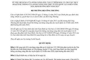 Quyết định 7965/QĐ-BCT năm 2012 bổ sung cửa hàng xăng dầu