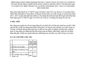Kế hoạch 107/KH-UBND thực hiện 11-NQ/TU xây dựng Thừa Thiên Huế trung tâm y tế chuyên sâu khu vực miền trung