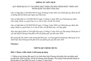Thông tư liên tịch 218/2012/TTLT-BTC-BKHCN quản lý tài chính thực hiện