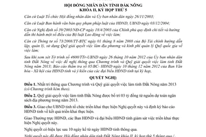 Nghị quyết 40/2012/NQ-HĐND giải quyết việc làm Đắk Nông 2013
