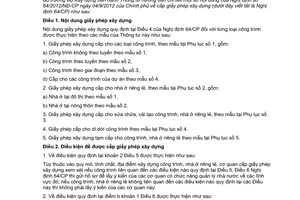 Thông tư 10/2012/TT-BXD hướng dẫn cấp giấy phép xây dựng theo Nghị định 64/2012