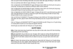 Quyết định 60/2012/QĐ-UBND tên miền địa chỉ IP Hệ thống mạng Thông tin Lâm Đồng