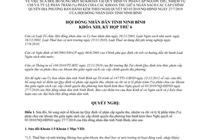 Nghị quyết 28/2012/NQ-HĐND sửa đổi phân cấp nguồn thu chi phân chia ngân sách các cấp Ninh Bình