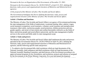 Decree No. 106/2012/ND-CP defining the functions tasks powers and organization
