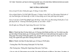 Quyết định 1908/QĐ-TTg năm 2012 thành lập Ban Chỉ đạo Quốc gia Chương trình