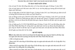 Quyết định 43/2012/QĐ-UBND mức trích các khoản thu hồi phát hiện qua thanh tra