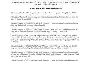 Quyết định 45/2012/QĐ-UBND Quy định hệ số điều chỉnh giá đất sát giá thị trường