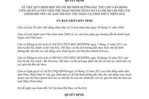 Quyết định 42/2012/QĐ-UBND vhế độ dinh dưỡng đặc thù cho vận động huấn luyện