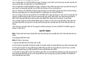 Quyết định 43/2012/QĐ-UBND quy định giá đất năm 2013 trên địa bàn tỉnh Lai Châu