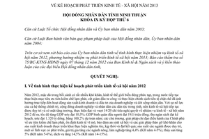 Nghị quyết 13/2012/NQ-HĐND kế hoạch phát triển kinh tế xã hội 2013 Ninh Thuận