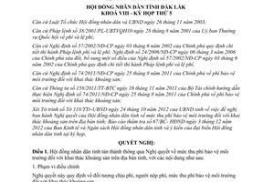Nghị quyết 79/2012/NQ-HĐND phí bảo vệ môi trường đối với khai thác khoáng sản Đắk Lắk