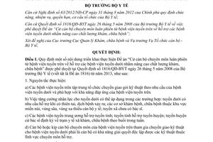 Quyết định 5068/QĐ-BYT năm 2012 quy định nội dung thực hiện đào tạo, chuyển giao