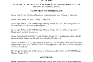 Quyết định 2884/2012/QĐ-UBND Quy định trách nhiệm quản lý hoạt động khoáng sản