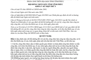 Nghị quyết 78/2012/NQ-HĐND mức chi bồi dưỡng đối với cán bộ công chức tiếp dân