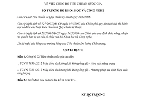 Quyết định 3495/QĐ-BKHCN năm 2012 công bố Tiêu chuẩn quốc gia