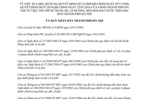 Quyết định 46/2012/QĐ-UBND sửa đổi việc thu phí sử dụng hè lề đường bến bãi