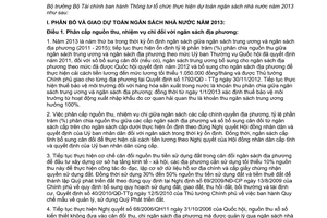 Thông tư 222/2012/TT-BTC tổ chức thực hiện dự toán ngân sách nhà nước 2013