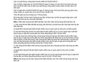 Thông tư 32/2012/TT-BYT khai báo y tế đối với người nhập cảnh xuất cảnh quá cảnh