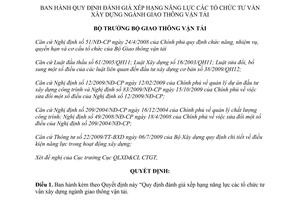 Quyết định 3332/QĐ-BGTVT năm 2012 đánh giá xếp hạng năng lực tổ chức tư vấn