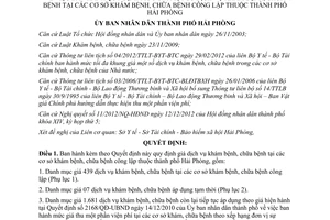 Quyết định 2259/QĐ-UBND năm 2012 giá khám chữa bệnh công lập tại Hải Phòng