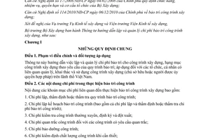 Thông tư 11/2012/TT-BXD hướng dẫn lập quản lý chi phí bảo trì công trình