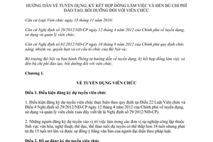 Thông tư 15/2012/TT-BNV hướng dẫn tuyển dụng ký kết hợp đồng làm việc đền bù