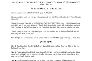Quyết định 57/2012/QĐ-UBND Quy chế tổ chức và hoạt động của thôn tổ dân phố