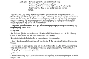 Công văn 8270/BGDĐT-NGCBQLGD hướng dẫn đánh giá xếp loại năng lực sư phạm