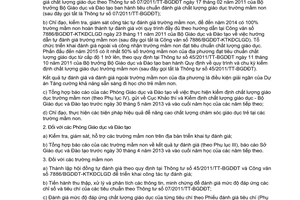 Công văn 8299/BGDĐT-KTKĐCLGD hướng dẫn tự đánh giá trường mầm non theo quy trình