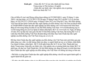 Công văn 1262/KCB-ĐD thực hiện Chuẩn đạo đức nghề nghiệp điều dưỡng viên