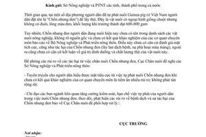 Công văn 1377CN-GSN phòng rủi ro tác hại từ việc chăn nuôi Chồn nhung đen