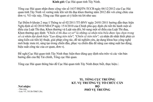 Công văn 6874/TCHQ-TCCB vướng mắc trong việc bình xét thi đua khen thưởng