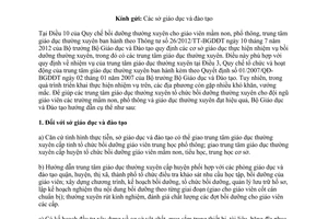 Công văn 8390/BGDĐT-GDTX 2012 bồi dưỡng giáo viên mầm non phổ thông trung tâm giáo dục thường xuyên