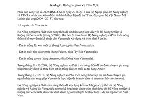 Công văn 5989/BNN-HTQT báo cáo tình hình thực hiện đề án thúc đẩy quan hệ