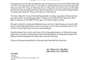 Công văn 6908/TCHQ-GSQL tờ khai hải quan