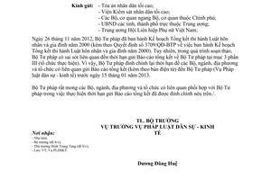 Công văn 9781/BTP-PLDSKT 2012 đính chính Kế hoạch Tổng kết Luật hôn nhân gia đình 2000