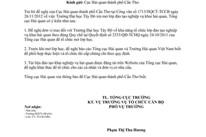 Công văn 7037/TCHQ-TCCB xin mở lớp đào tạo nghiệp vụ khai hải quan