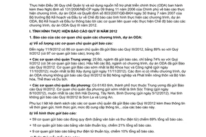 Công văn 10481/BKHĐT-KTĐN thực hiện chế độ báo cáo các chương trình dự án ODA