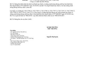 Công văn 8636/BYT-QLD đính chính tên thuốc tại Danh mục thuốc có chứng minh