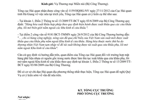 Công văn 7189/TCHQ-GSQL xuất khẩu phế liệu nhựa qua cửa khẩu phụ